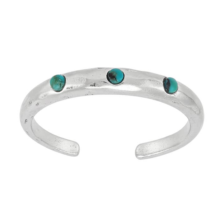 Bague d'orteil en argent sterling avec turquoise 'Bezeled' de Silpada pour la vente par Silpada