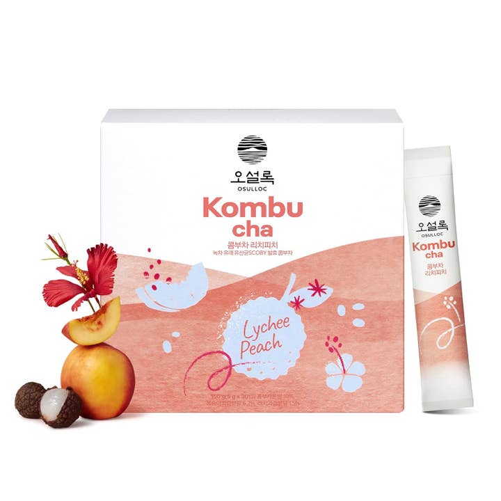 Osulloc - Wholesale Powdered Health Drink - Kombucha Powder - Lychee Peach 30 Count