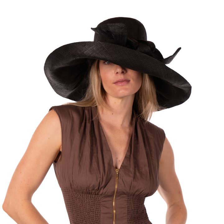 Shebobo - Wholesale Straw Hat - Women's - 5" & 7" Wide Brim Big Bow Solid Color Straw Sun Hats