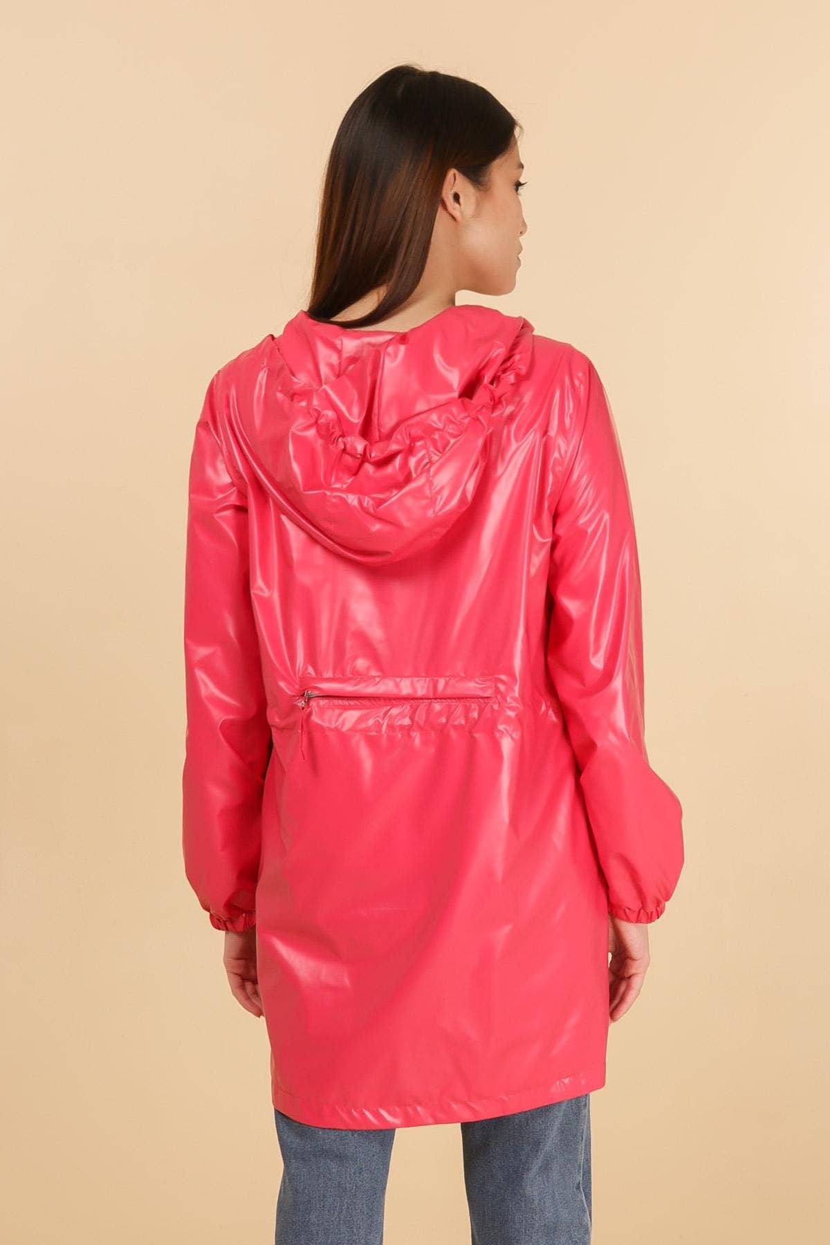 Attrait Paris - Vendita all'ingrosso Giacca antivento - Donna - Impermeabile lungo metallico con zip colorata e richiudibile18