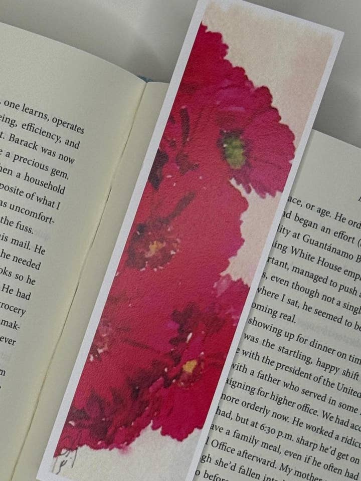 Gerbera Daisy Watercolor Floral Art Bookmark for wholesale by Created SO!