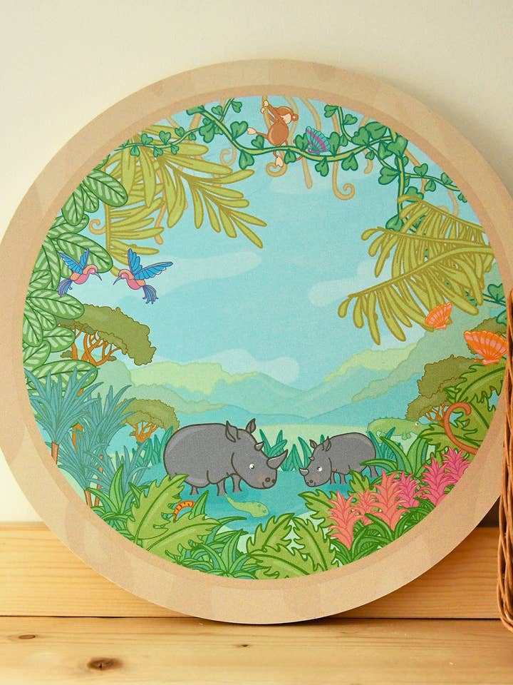 Wandcirkel hout Dschungel II für den Großhandel von liefs jansje