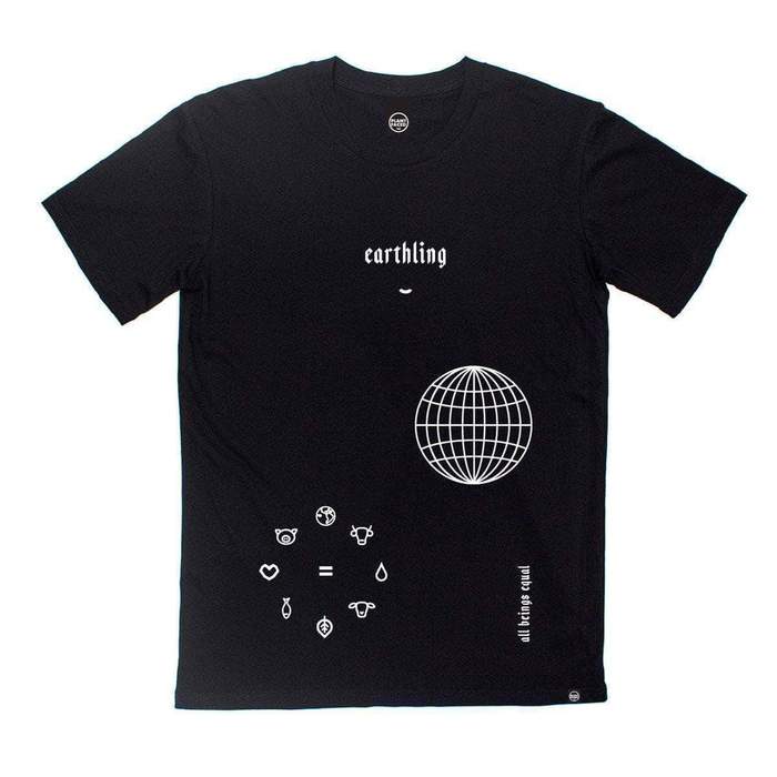 Earthling Tee - Black for wholesale by Plant Faced Clothing