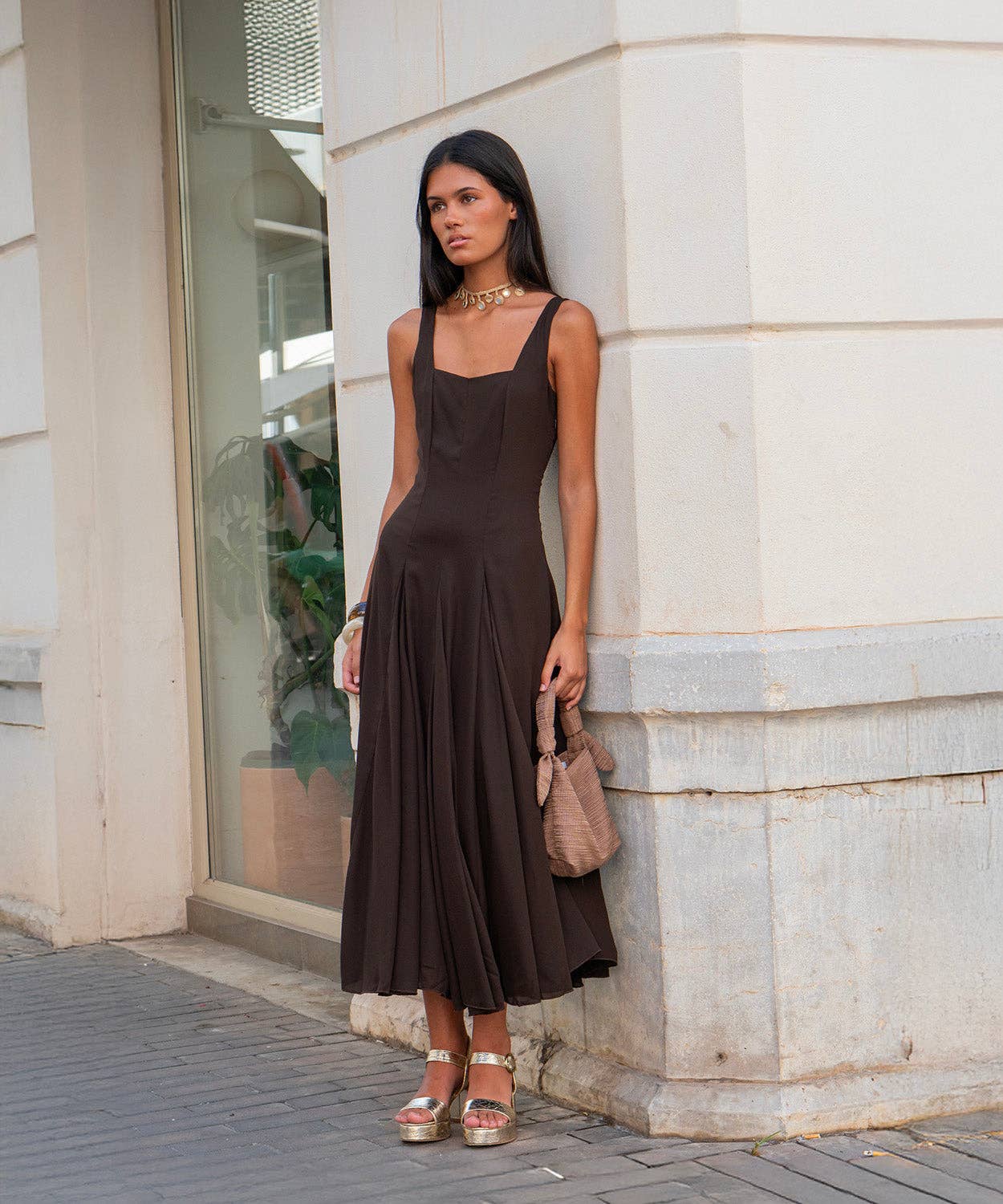 chocolate brown Jahzara Dress for wholesale on Faire6