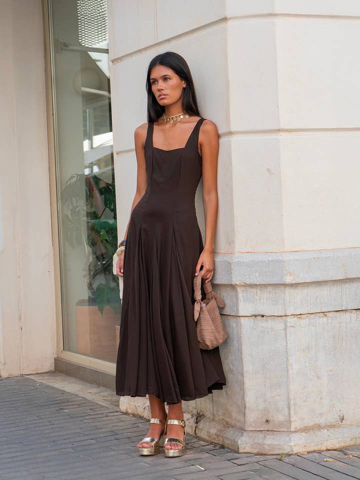 chocolate brown Jahzara Dress for wholesale on Faire6