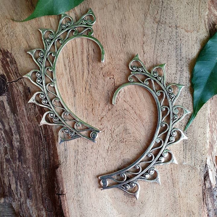 Silver Ear Cuff / Cosplay / Costume / Boho / Unisex / Mens Jewellery / Fancy Dress / Tribal / Festival Jewellery / for wholesale by Kaali Boutique