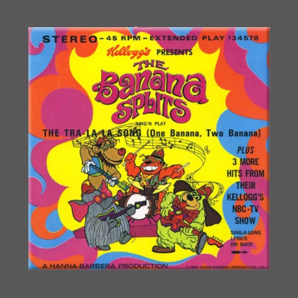 Ba Ba Buttons - Wholesale Magnet - BANANA SPLITS, Magnet, Button, Fridge Magnet, TRA LA LA SONG0