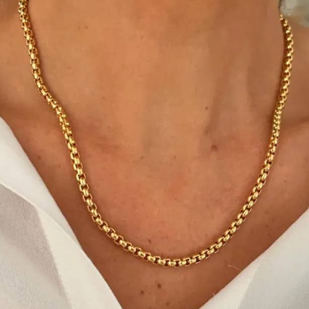 HoopLa - Wholesale Link & chain necklace - Jana- Rolo Chain Necklace Waterproof 18K gold PVD5