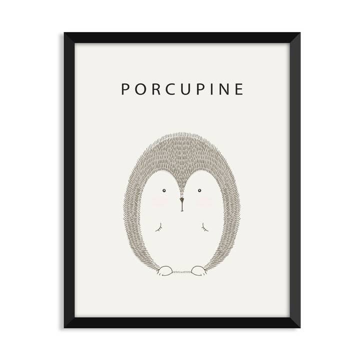 Handdrawn Porcupine - Nursery - Unframed Art Print for wholesale by Serif
