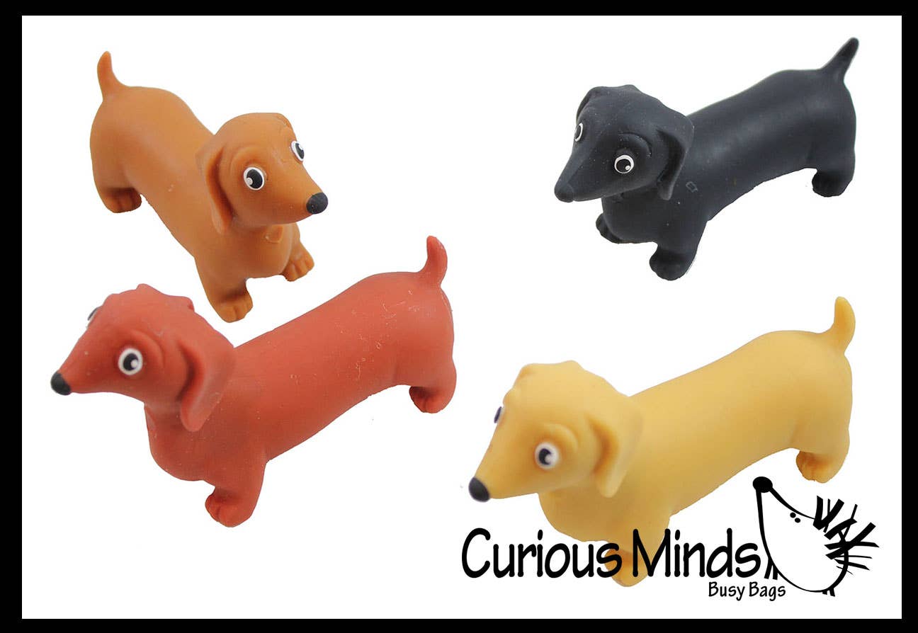 Curious Minds Toys – wholesale Squishy toy – Kids & Baby – 1 Stretchy Weiner Dog Crushed Bead Sand Filled - Doggy Lover2