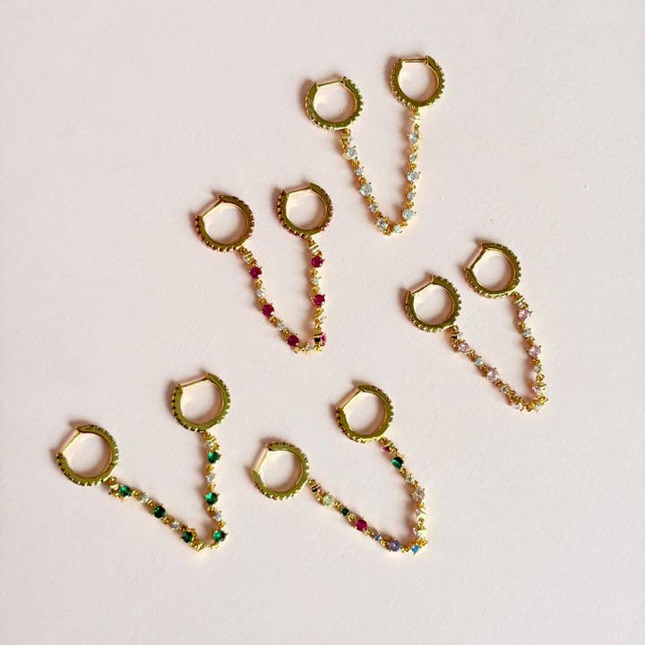 Double Crystal Color Hoops for wholesale by E ACCESORIES JEWERLY