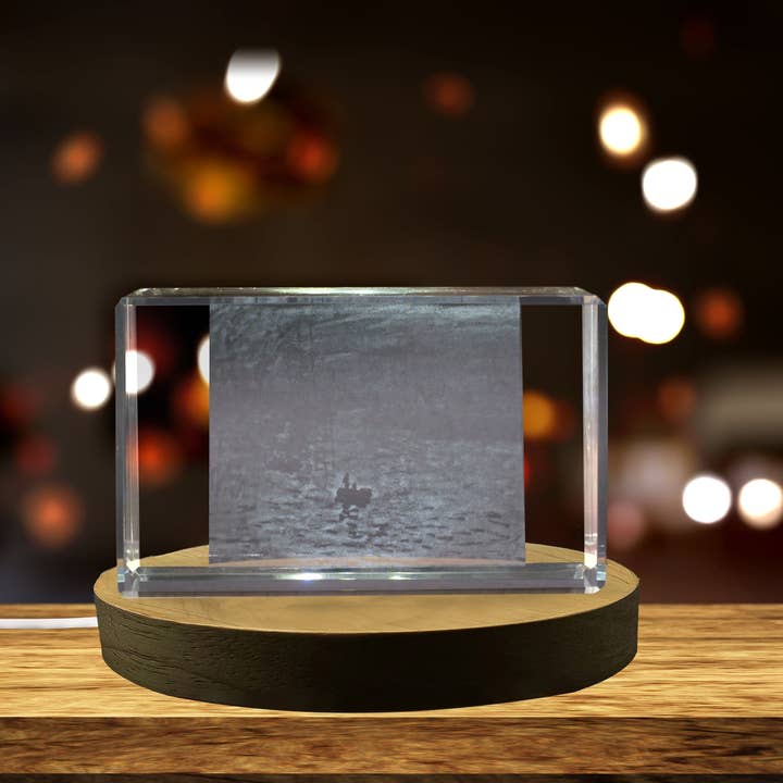 Impression, Sunrise 3D Engraved Crystal Decor for wholesale by AB Crystal Collection