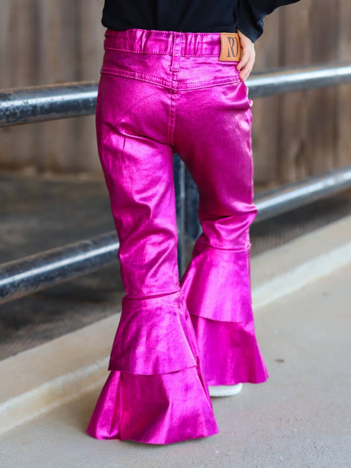 Ranch Dress'n - Venta al por mayor Pantalones - Niños - CAMPANAS CON VOLANTES METÁLICOS FUCSIA (BEBÉS Y NIÑOS PEQUEÑOS)