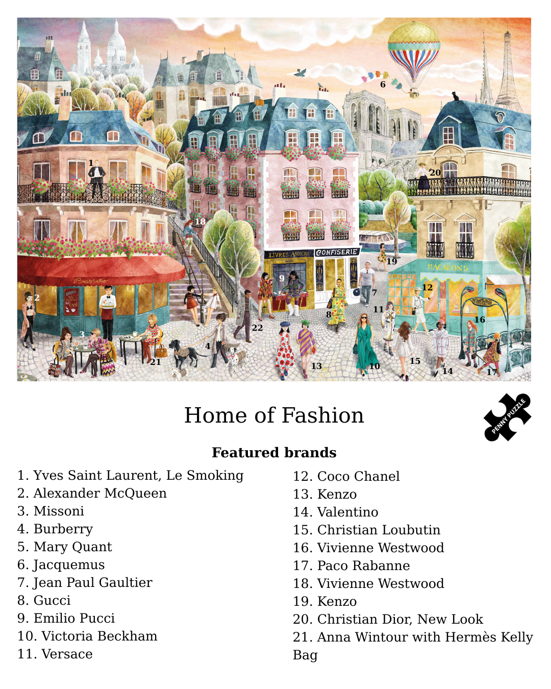 Penny Puzzle - Wholesale Puzzle - Adult - HOME OF FASHION 1000 piece PARIS jigsaw puzzle2