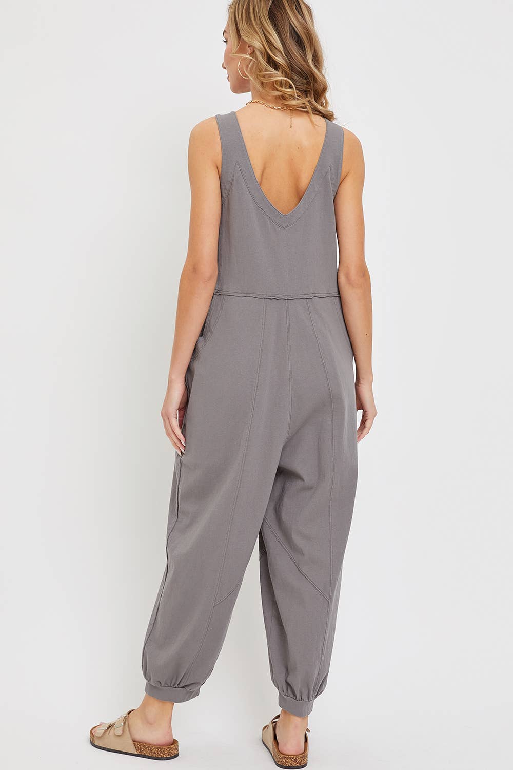 Sweet Lovely by Jen - Wholesale Jumpsuit - Women's - COTTON WASHED SLOUCHY JUMPSUIT6