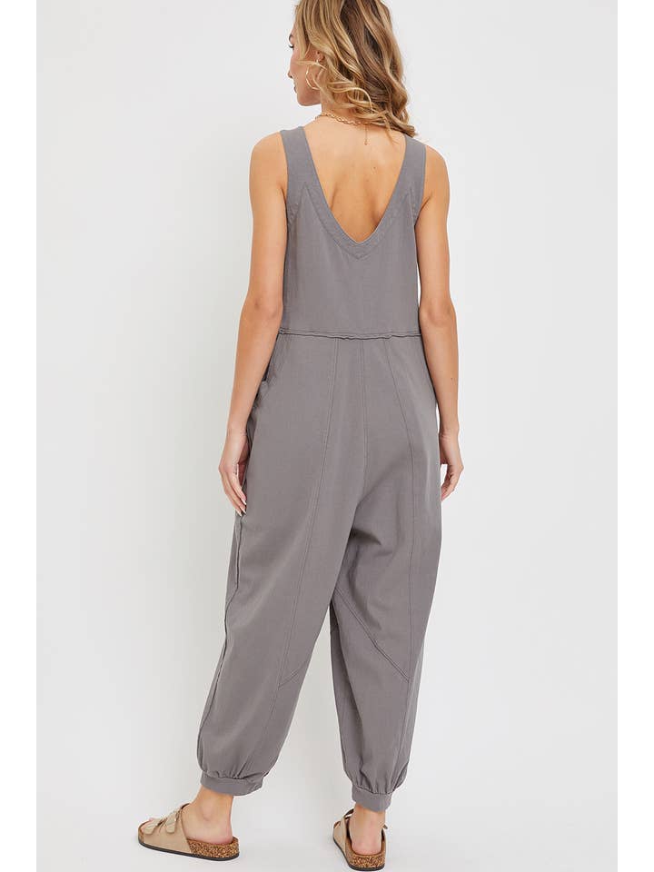 Sweet Lovely by Jen - Wholesale Jumpsuit - Women's - COTTON WASHED SLOUCHY JUMPSUIT6
