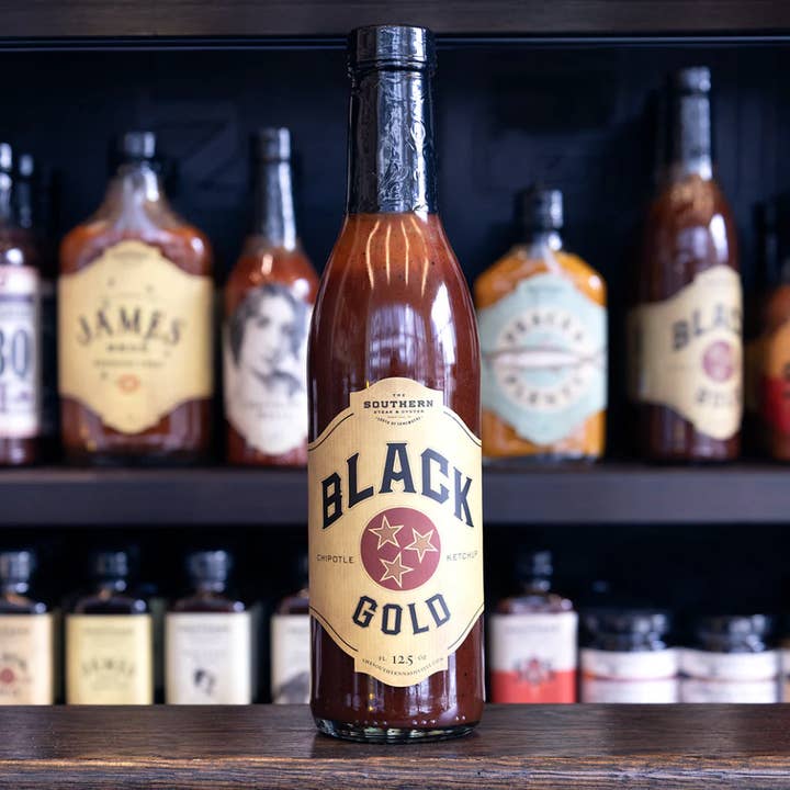 Black Gold Chipotle Ketchup for wholesale by The Southern Steak and Oyster