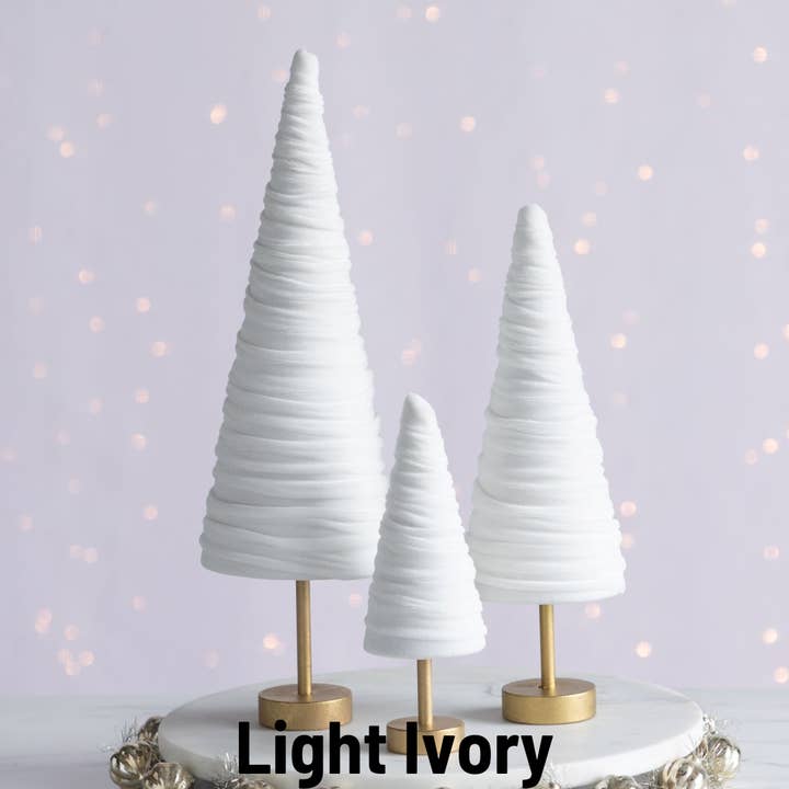 Your Heart's Content – Decoração de Natal por atacado – Conjunto de Árvores de Veludo em Pedestal, Conjunto de 3 para Decoração de Mesa, Lareira de Inverno12