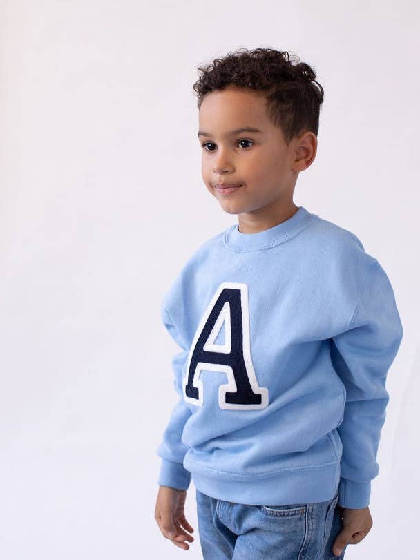 KIDS - Felpa blu chiaro | Iniziale grande per la vendita all'ingrosso da parte di Anitials