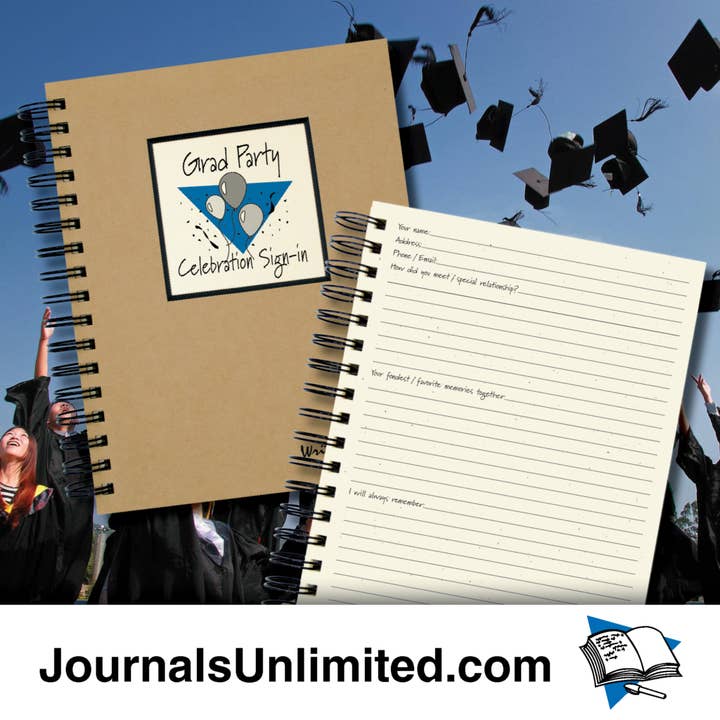 Journals Unlimited - Wholesale Journal/Diary - Grad Party - Celebration Sign-in (Kraft)