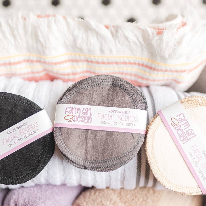 Reusable Facial Rounds for wholesale by Farm Girl Design