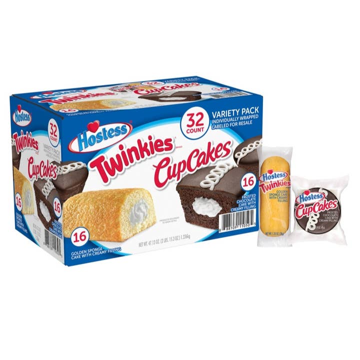 Majestic Wholesale - Wholesale Cupcake - Hostess Twinkies & Cupcakes Variety Pack Snack Cakes, 32CT