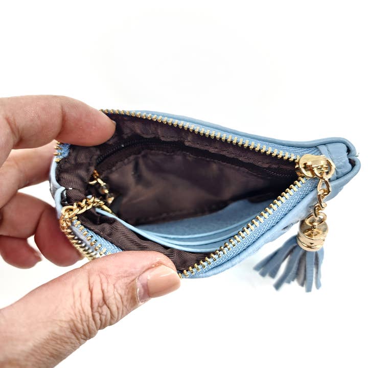 Hatzzi – wholesale Coin purse – Women’s – Woven Tassel Puller Top Zip Coin Purse Wallet with Key Chain3