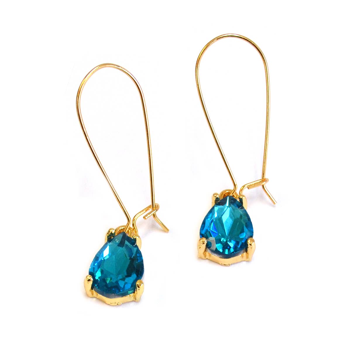 StarryNYC - Wholesale Dangle Earrings - Midi Size Teardrop 5A Grade Glass Drop Kidney Wire Earrings22