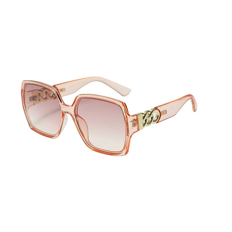 Prime Opticals - Wholesale Sunglasses - Women's - F3134, Large Frame with Small Gold Chain Design Arm5