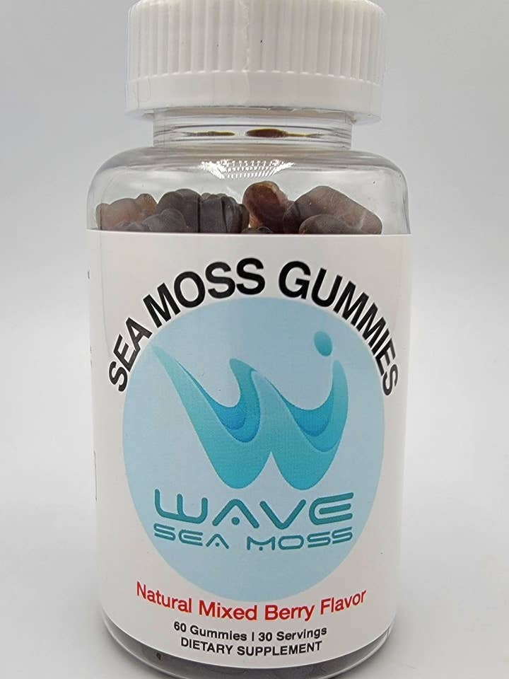 New Mixed Berry flavored gummies with Bladderwrack & Burdock for wholesale by Wave Sea Moss