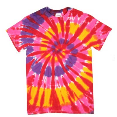 T-shirt rose Lemonade Web Tie Dye pour la vente par Kerr's Cotton