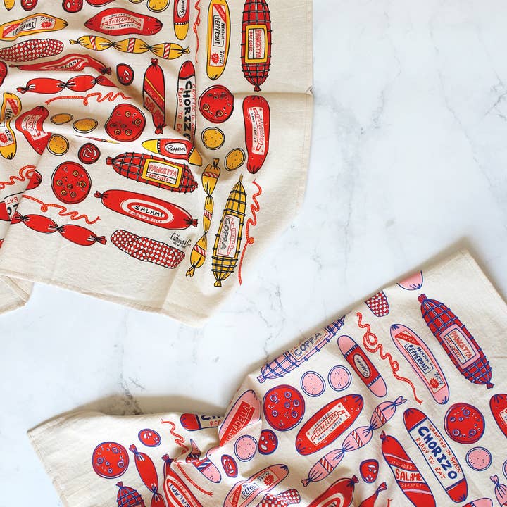 Calhoun & Co. - Wholesale Tea Towel - Meat Shop Screen Printed Tea Towel