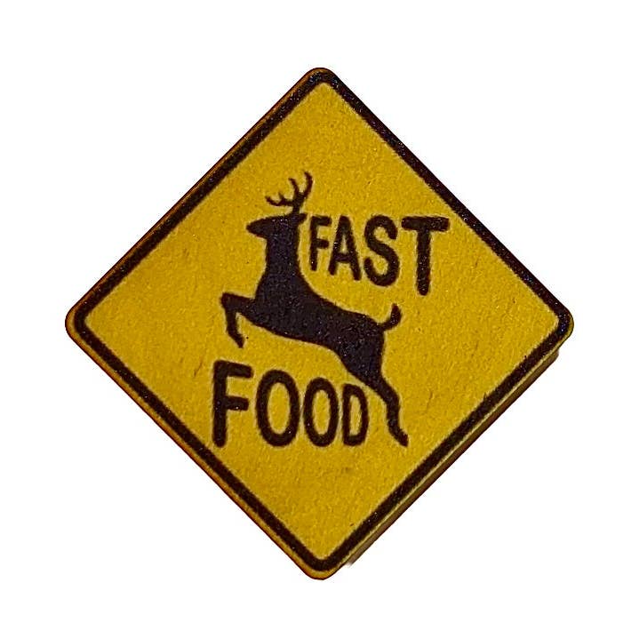 Fast Food Yield Sign Magnet/Keychain for wholesale by Rock Lion Goods