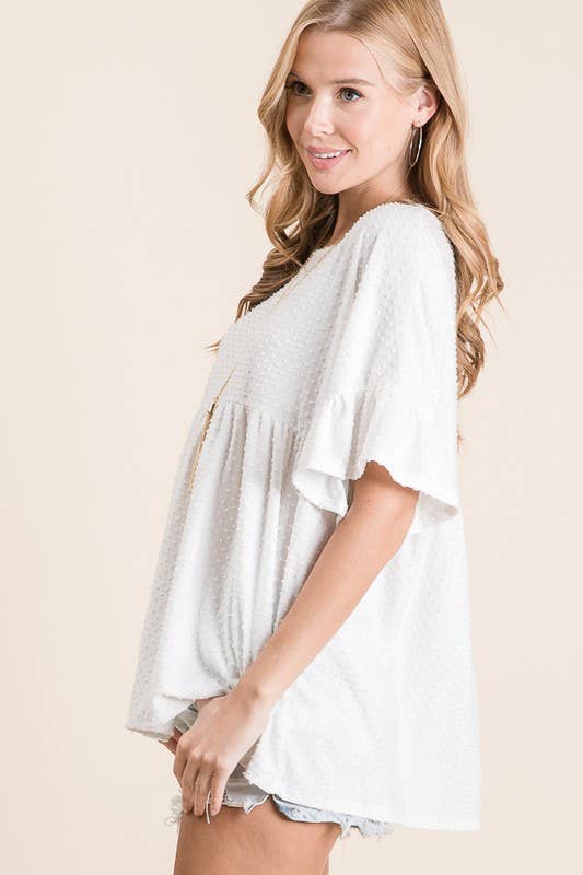 lovely melody – wholesale Tunic – Women’s – LMT1519-Belle's Swiss Polka Dot Baby Doll Tunic26