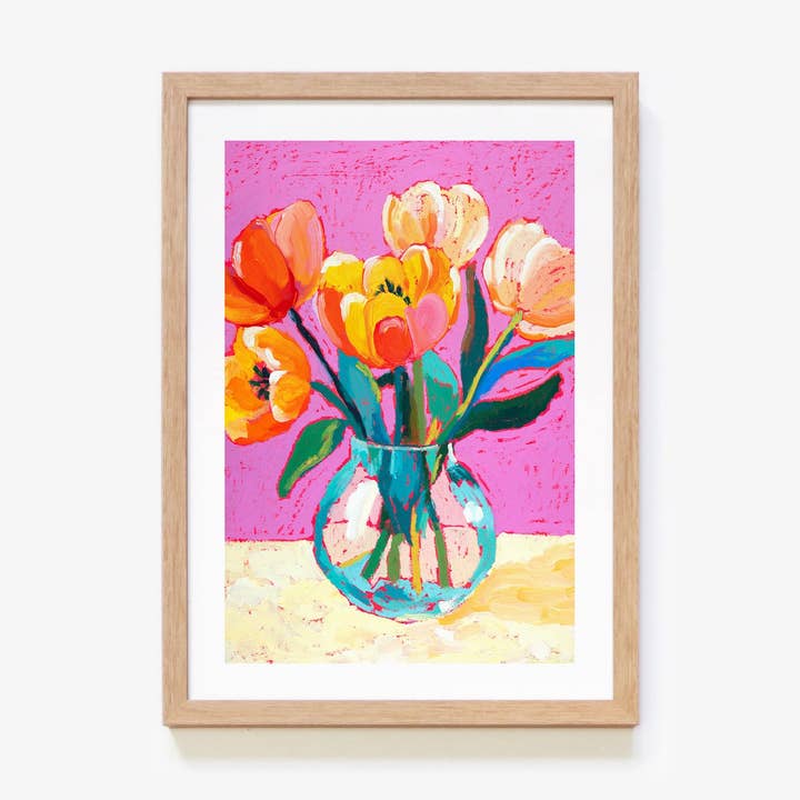 Tulips In Bloom Still Life Print for wholesale by Julia Ockert