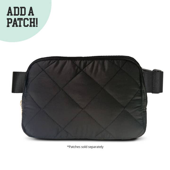 Puffer Diamond Black Belt Bag for wholesale by Top Trenz Inc