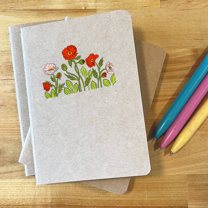 Poppy Field Mini Journal for wholesale by KTF Design Co.