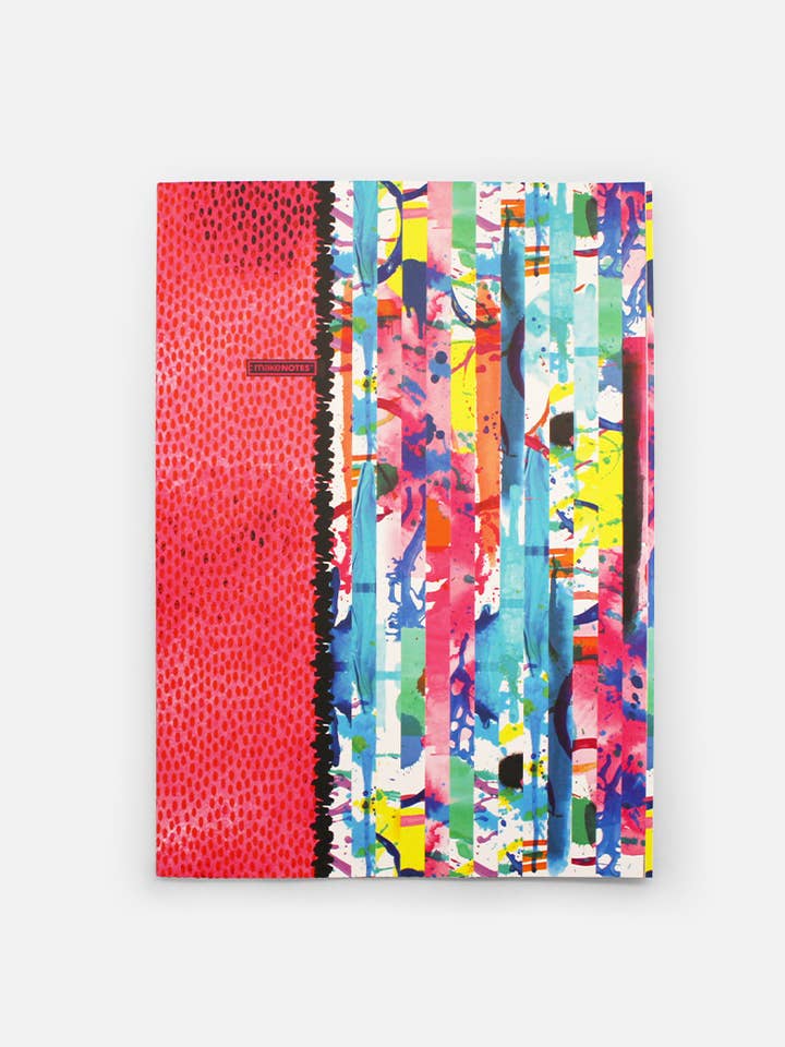 COLORFUL GRUNGE PATTERNED A4 STAPLED NOTEBOOK for wholesale by MAKENOTES