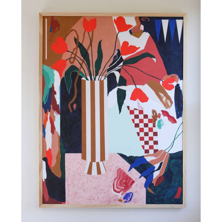 Art Print - Abstract Still Life With Florals for wholesale by Christine Cover