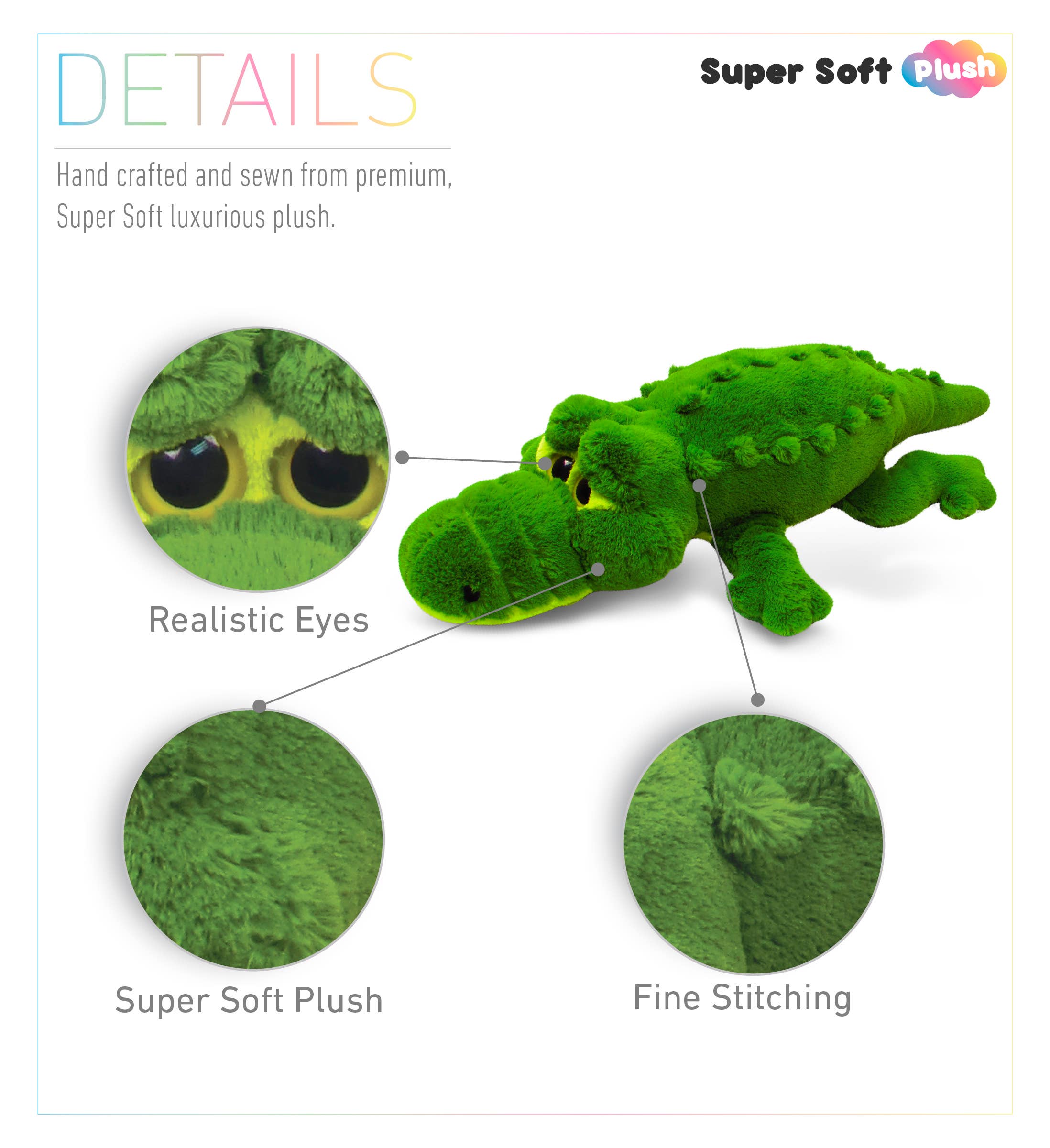 Cota Global - Wholesale Stuffed/Plush Toy - Kids & Baby - Stylish Plush Pillow - Xl Alligator1