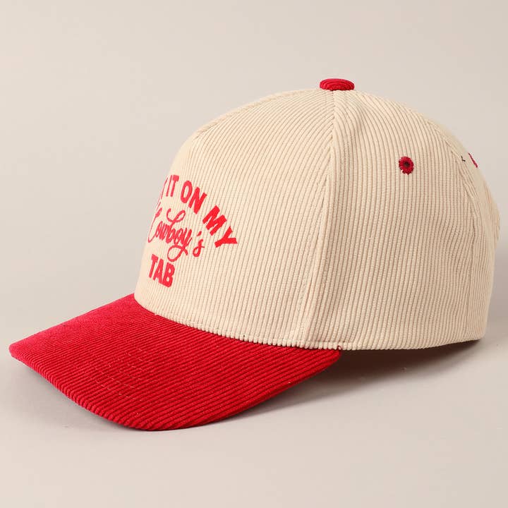 Fashion City – wholesale Baseballkeps - Unisex – Sätt den på min cowboy's Tab tvåfärgad corduroy-keps6