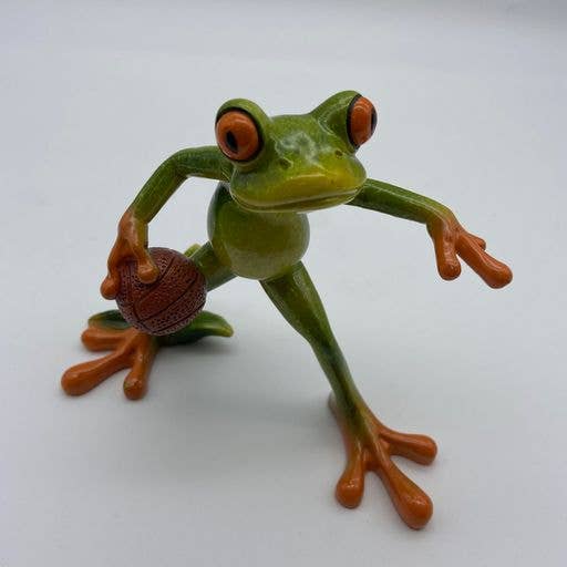 Deal1Sales - Wholesale Decorative Figurine - Glazed Red Eyed Tree Frog with Basket Ball Figurine
