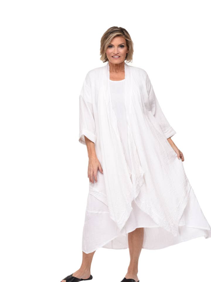 VCG517 Cheyenne Cardigan in White for wholesale by Tulip Clothing