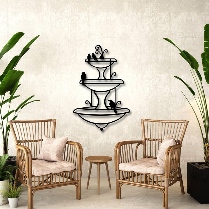 benjashop – wholesale Wall Accent – Garden Metal Wall Art Decoration, Fountain Sculpture4