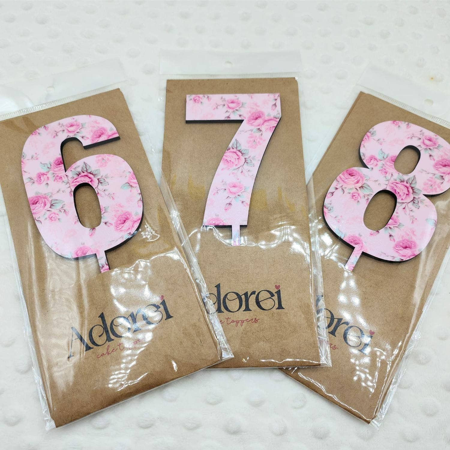 Adorei – wholesale Tårta/Cupcake Topper – Siffror (0–9) shabby rosa MDF tårtdekoration2