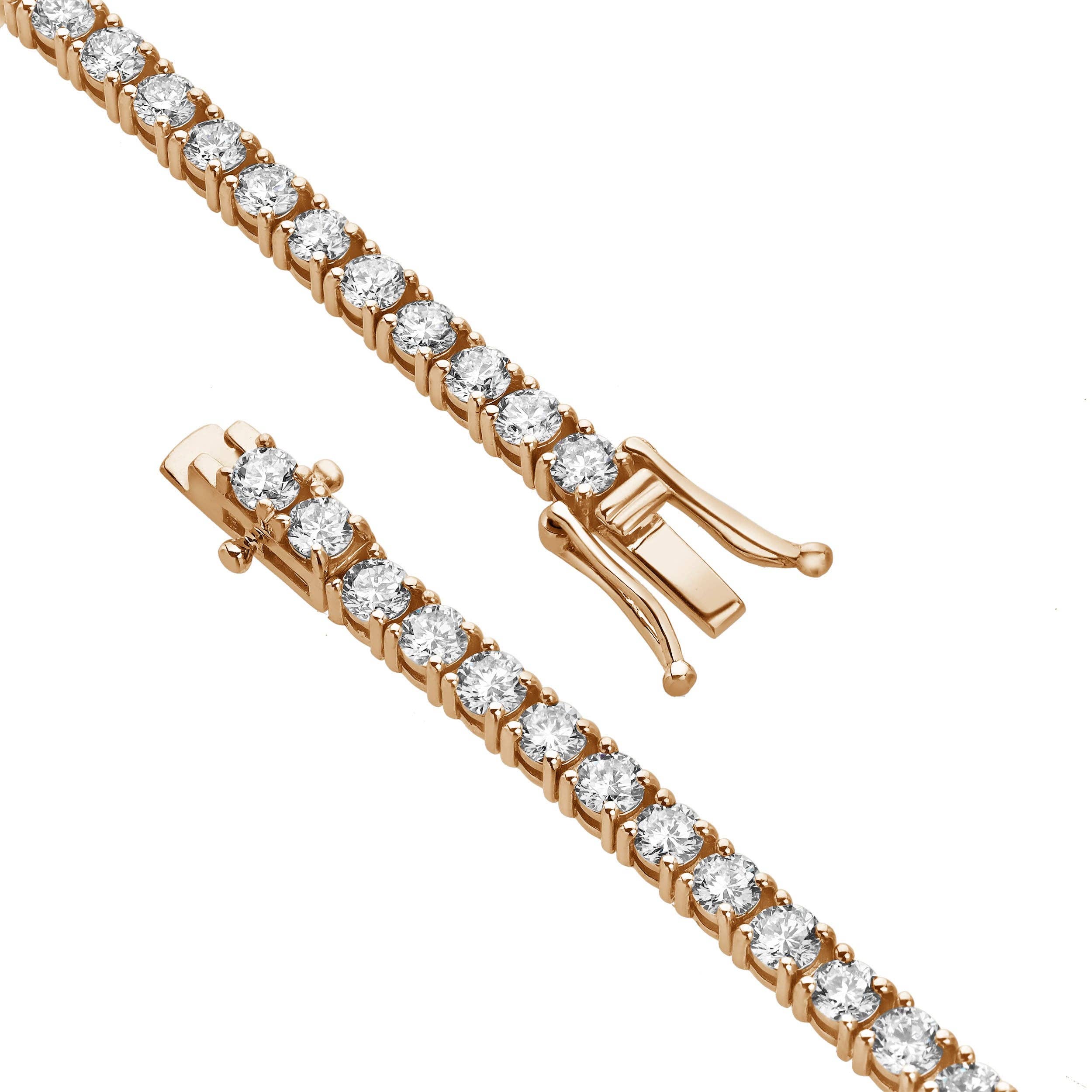 LuvMyJewelry (LMJ) - Wholesale Tennis Bracelet - LMJ 10K Rose Gold Unisex Diamond Tennis Bracelets - 10.04 Carats1