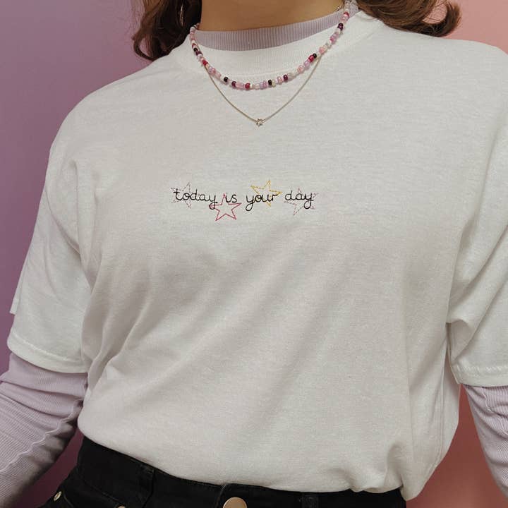 embroidered 'today is your day' t-shirt for wholesale by HemmorBroids