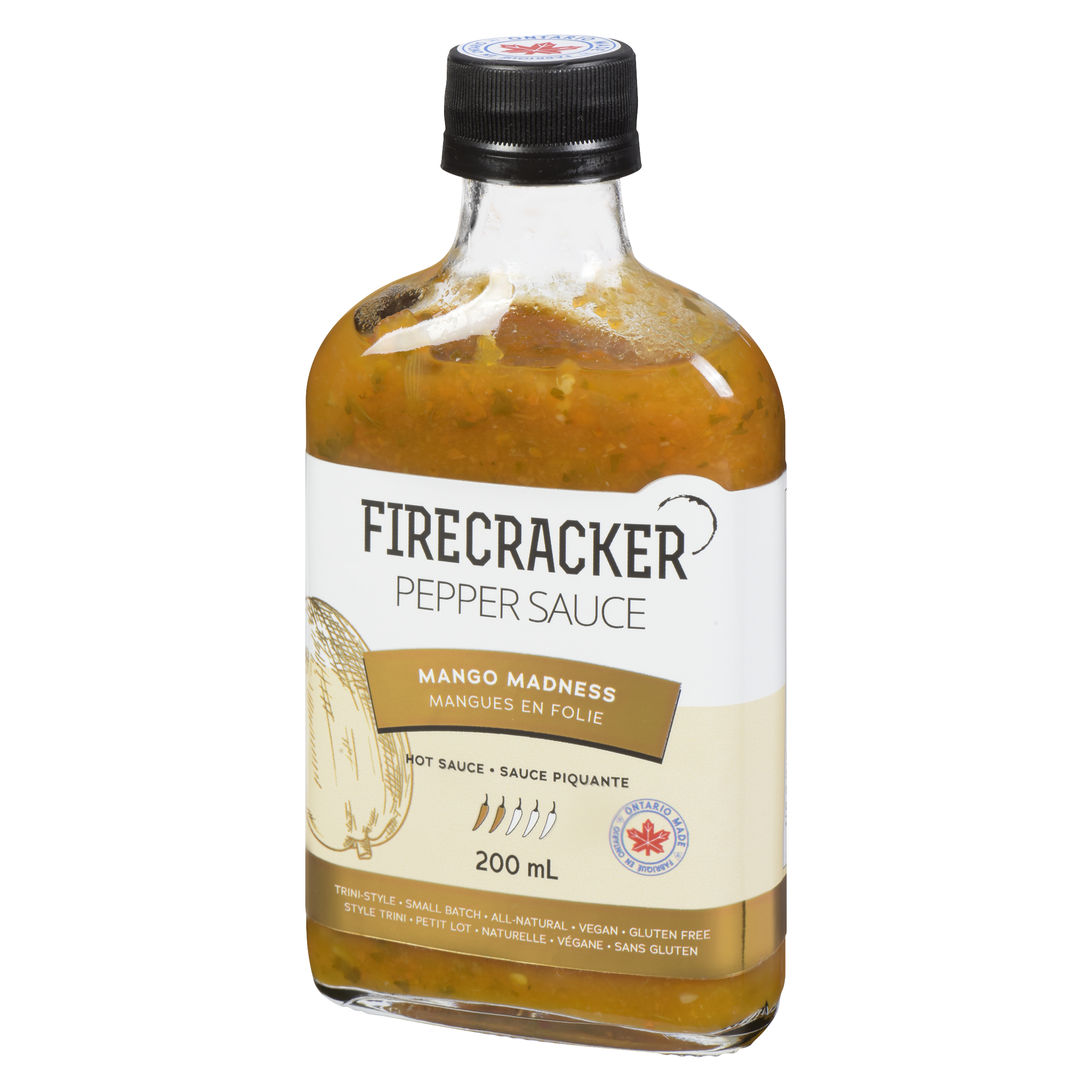 FIRECRACKER PEPPER SAUCE Ltd. – wholesale Hot sauce – MANGO MADNESS (MILD- MEDIUM HEAT)1