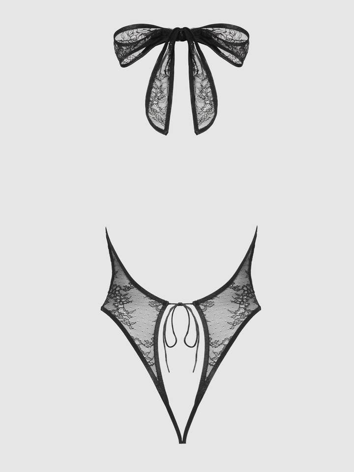 House of Desire – Engroshandel Bodysuit undertøj - Dame – Kiki Blonde Halter Teddy med dyb udskæring18