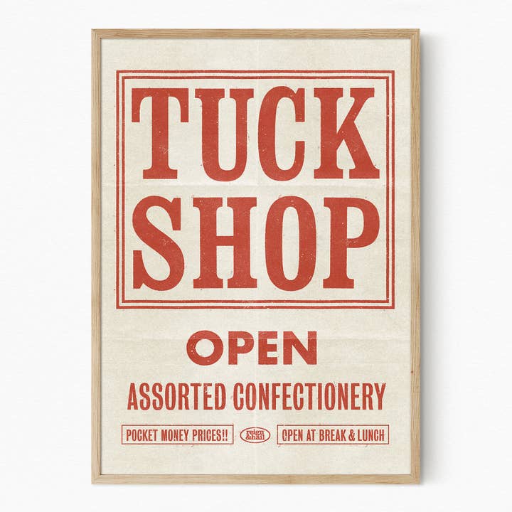 Tuck Shop - typografiprint for engroshandel hos Reign&Hail